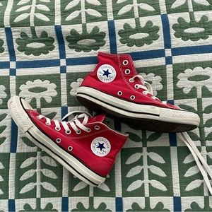 Red High Top Converse All Stars